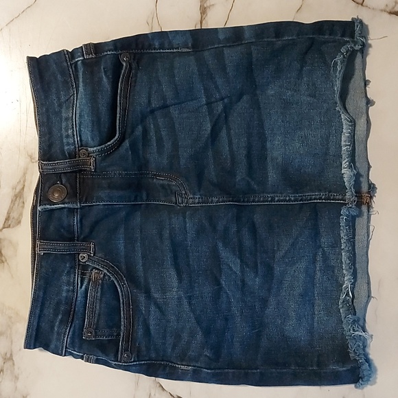 American Eagle Womens Ripped High Rise Denim Jean Skirt - Picture 1 of 7